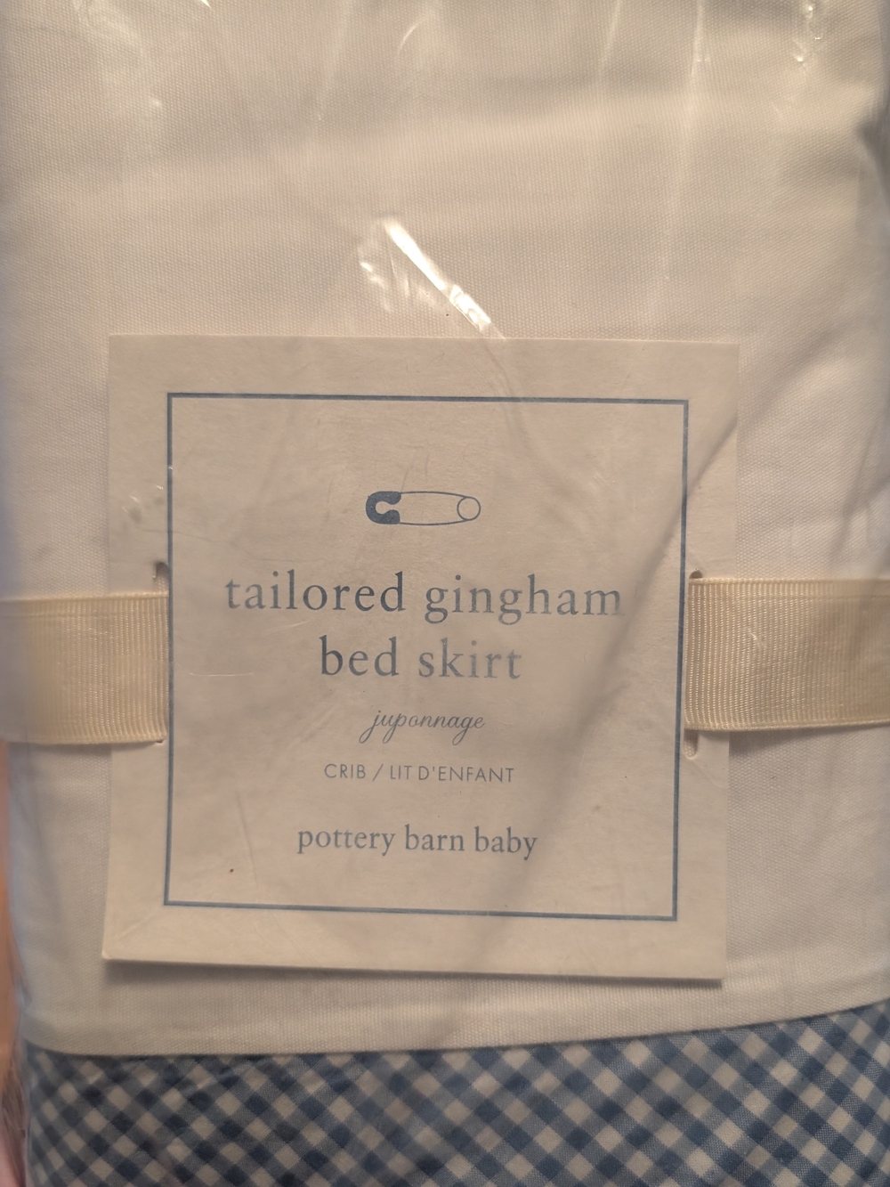 Pottery Barn Gingham Crib Bed skirt